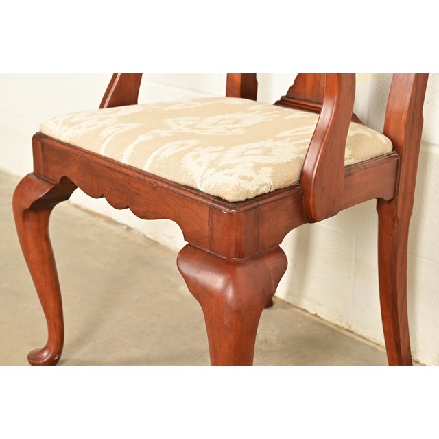 Henkel Harris Queen Anne Solid Cherry Wood Dining Chairs | Set of Six For Sale - Image 11 of 16