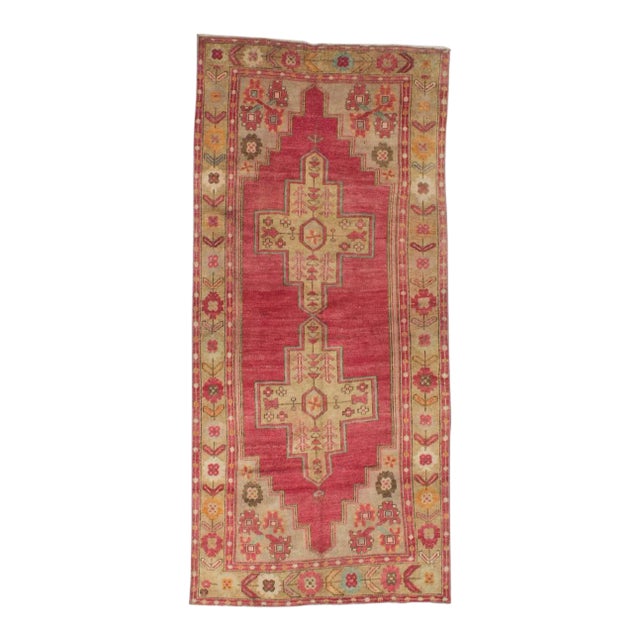 Vintage Turkish Wool Rug - 3′8″ × 8′ For Sale