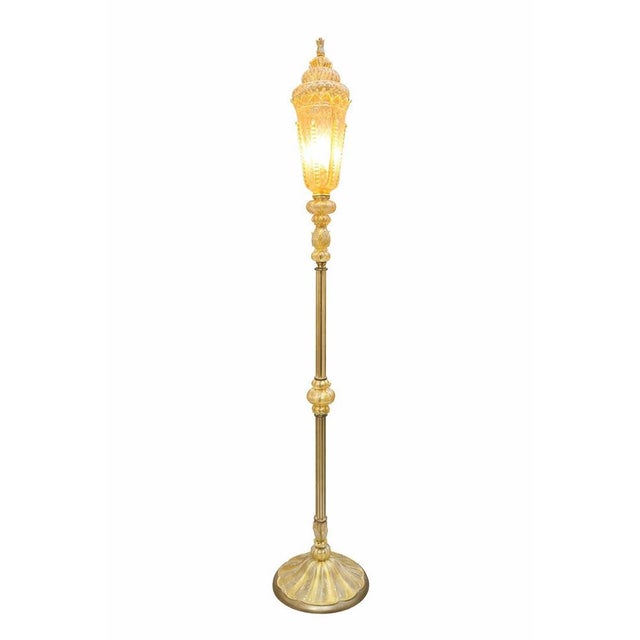 Floor Lamp in Gold and Murano Glass, 1960 For Sale - Image 4 of 16