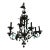 Vintage Italian Black and Gold Iron Tole Chandelier For Sale