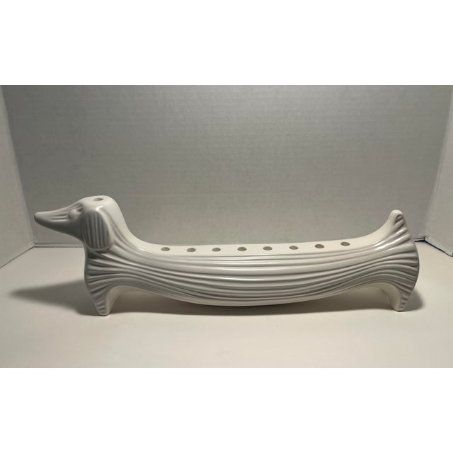 RARE Discontinued Jonathan Adler Ceramic Dachshund Menorah Stoneware Figurine / Candleholder Aprox. dimensions: 16"L x 5"H...