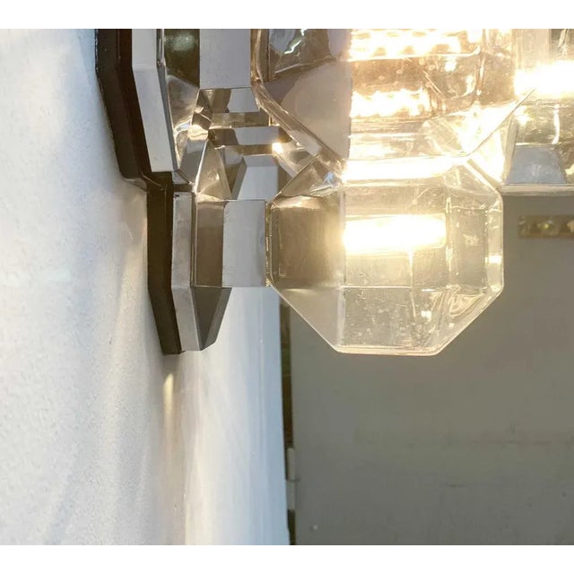 Vintage German Space Age Chrome & Glass Wall or Ceiling Lamp by Motoko Ishii for Staff For Sale - Image 15 of 18
