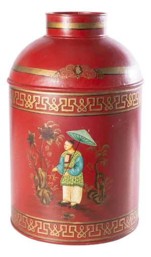 Tole Painted Tea Canister