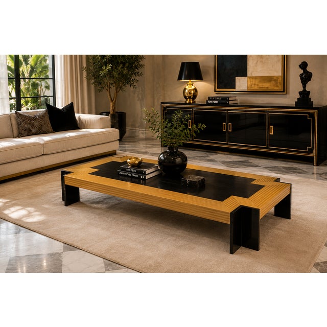 An exceptional Postmodern "Medina" coffee table designed by Leon Rosen for the iconic high-end manufacturer, The Pace...