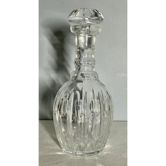 Transparent Vintage Traditional Style Cut Crystal Decanter W/Stopper For Sale - Image 8 of 15