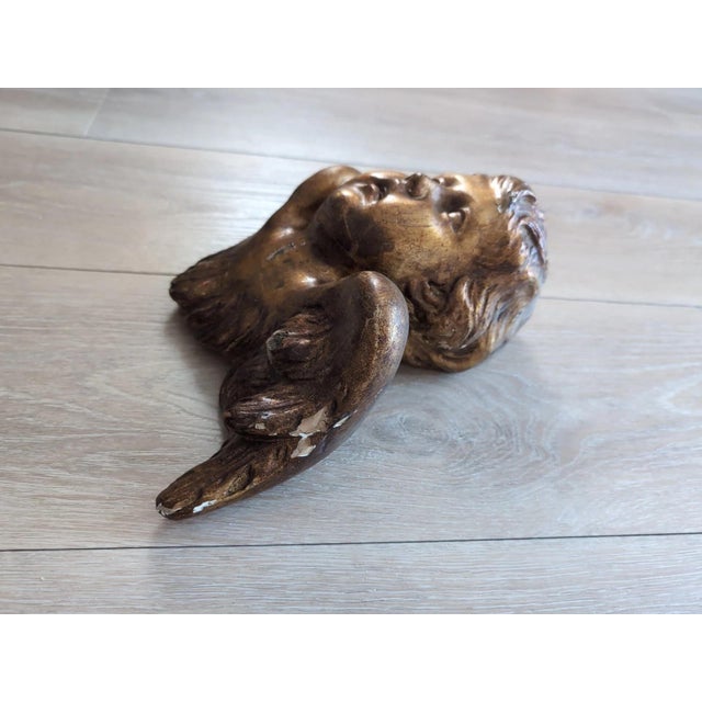 Early 20th Century Giltwood Cherub or Putto Wall Sculpture For Sale - Image 9 of 9