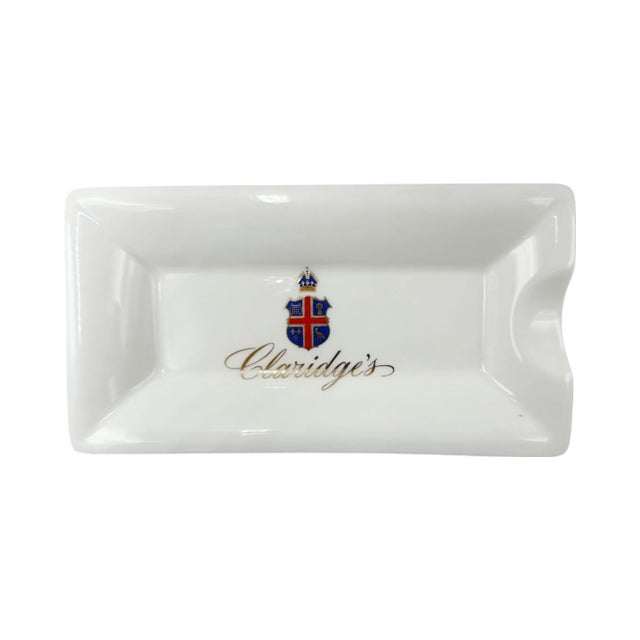 White Vintage Claridge's Hotel London Porcelain Ashtray For Sale - Image 8 of 8