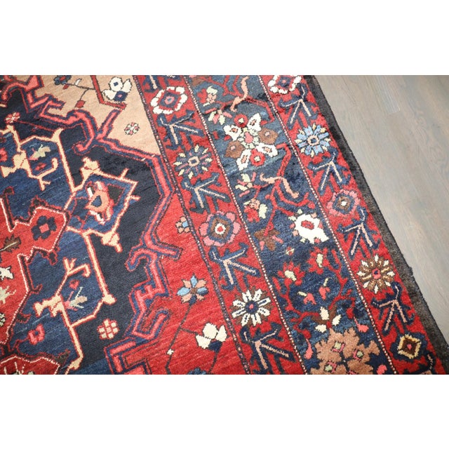 Red Large Scale Antique Geometric Persian Bakhtiari Rug no. j5107 For Sale - Image 8 of 11