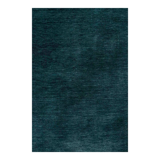 Rug & Kilim’s Contemporary Rug in Solid Black and Dark Gray Undertones For Sale