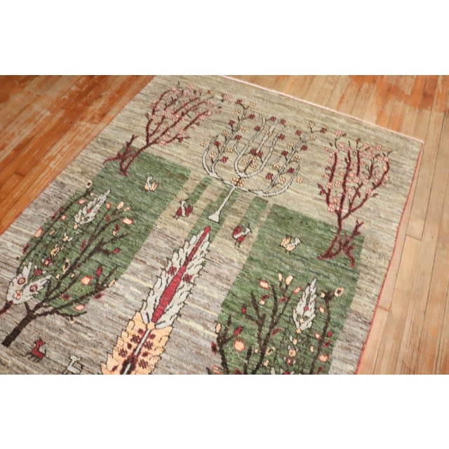 Early 21st Century Zabihi Collection Signed Persian Gabbeh Rug For Sale - Image 5 of 6
