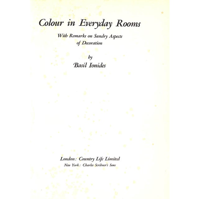 Black "Colour in Everyday Rooms With Remarks on Sundry Aspects of Decoration" 1934 Ionides, Basil For Sale - Image 8 of 12