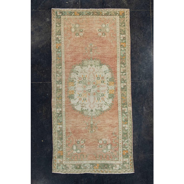Salmon Turkish Vintage Rug 3'3" x 6'9" #17707 For Sale - Image 8 of 8