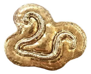 Mid 20th Century Brutalist Brass Belt Buckle