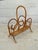 1960s Bamboo and Wicker Magazine Rack with Scrolls, 1960s For Sale - Image 5 of 10
