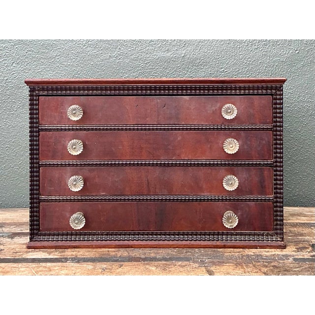 Vintage Bead Trim Table Top Chest of Drawers For Sale - Image 10 of 12