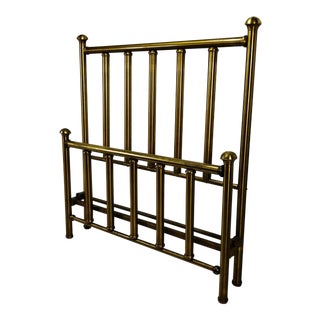 Early 20th Century Vintage Full Size Brass Bed For Sale
