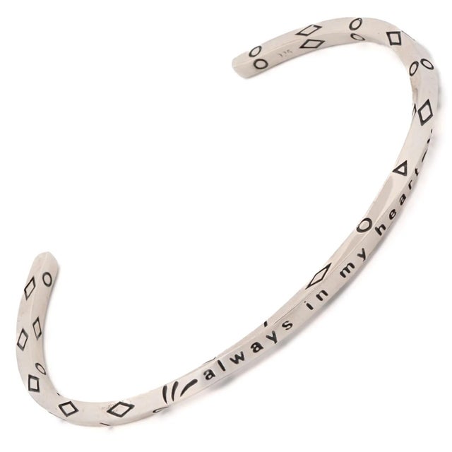 Always In My Heart Silver Cuff Bracelet For Sale - Image 4 of 5