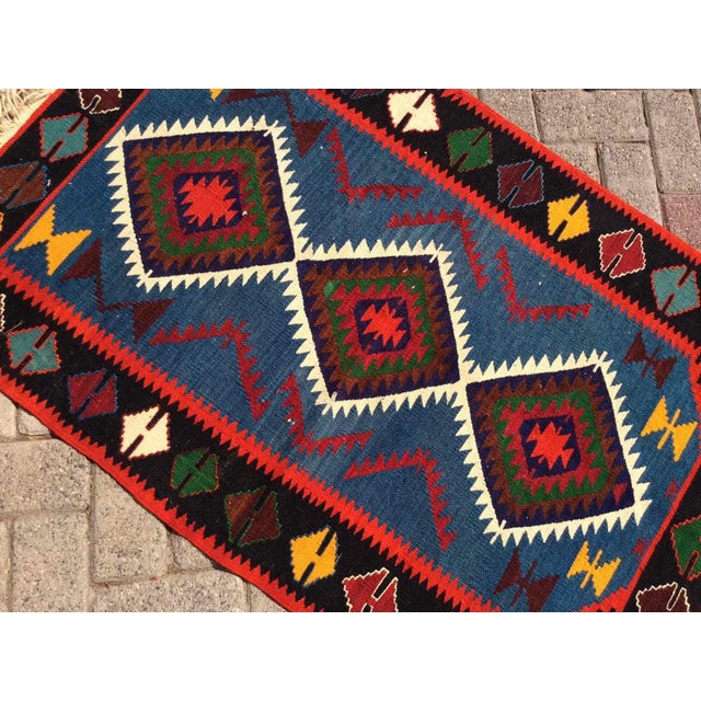 Textile Vintage Turkish Kilim Rug - 33" X 50" For Sale - Image 7 of 10