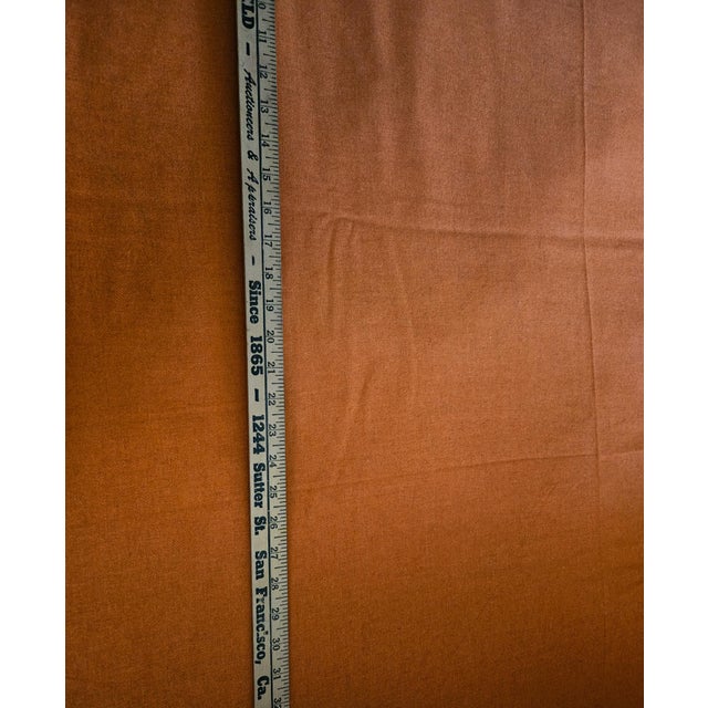 Textile Vintage French Wool Poly Fabric Spice Pumpkin Ginger 4-1/3 Yards 56 Inches Wide For Sale - Image 7 of 7
