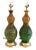 Mid Century Modern Green & Amber Ceramic Table Lamps - a Pair For Sale - Image 4 of 9