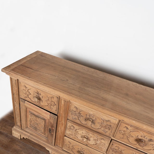 Mid 19th Century 19th Century French Bleached Oak Sideboard Buffet With 14 Drawers For Sale - Image 5 of 18