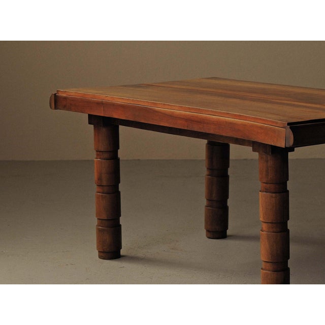 Modernist Oak and Walnut Table, France, 1940s For Sale - Image 14 of 16
