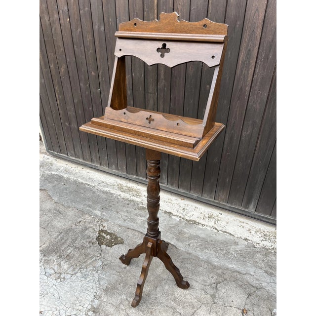 Brown Mid-Century Wooden Revolving Lectern, 1940s For Sale - Image 8 of 9