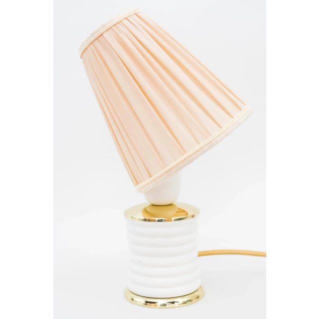 Metal Small Table Lamp by Rupert Nikoll with Fabric Shade, 1950s For Sale - Image 7 of 12