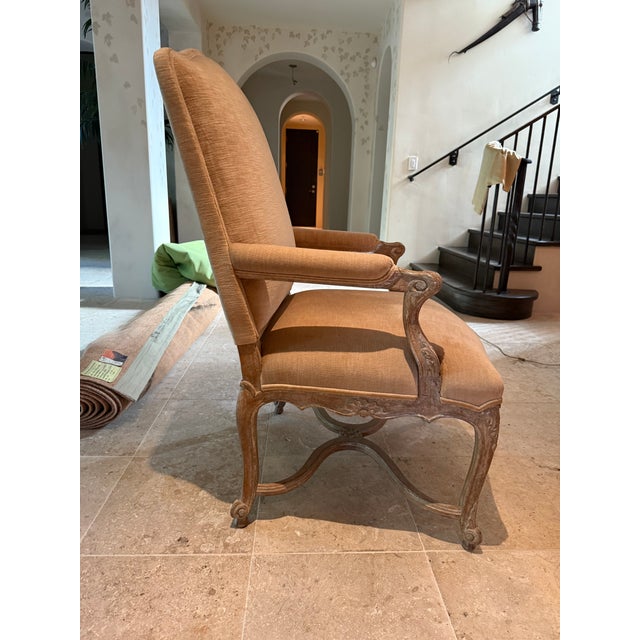 2010s Traditional J. Robert Scott Lounge Chair, Chateau Fauteuil, Velvet Upholstery, Two Available For Sale - Image 5 of 10