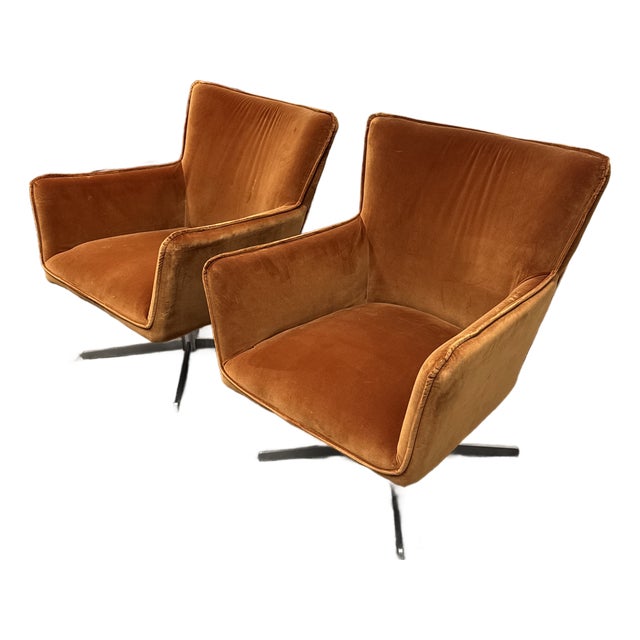 Four Hands Jacob Swivel Chairs, Pair For Sale