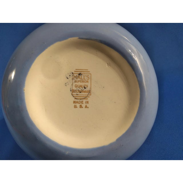 Ceramic Early MCM Halls Craft Pottery Lemonade Pitcher in Rose Parade For Sale - Image 7 of 7