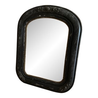 Small Vintage Carved Wooden Mirror For Sale
