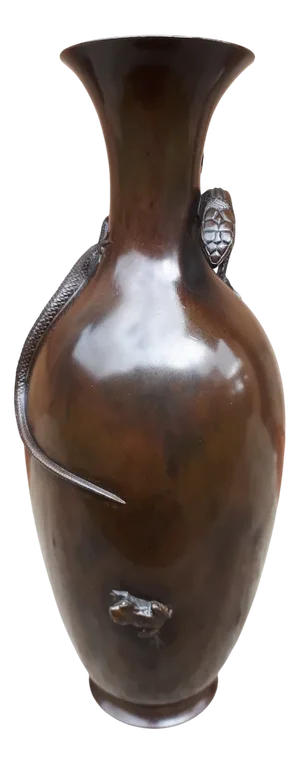 Japanese Bronze Vase by Akichika