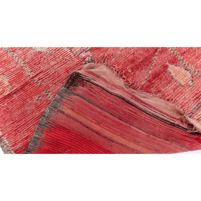 Brick Red Doris Leslie Blau Vintage Moroccan Abstract Brick Red Hand-Knotted Wool Rug For Sale - Image 8 of 8