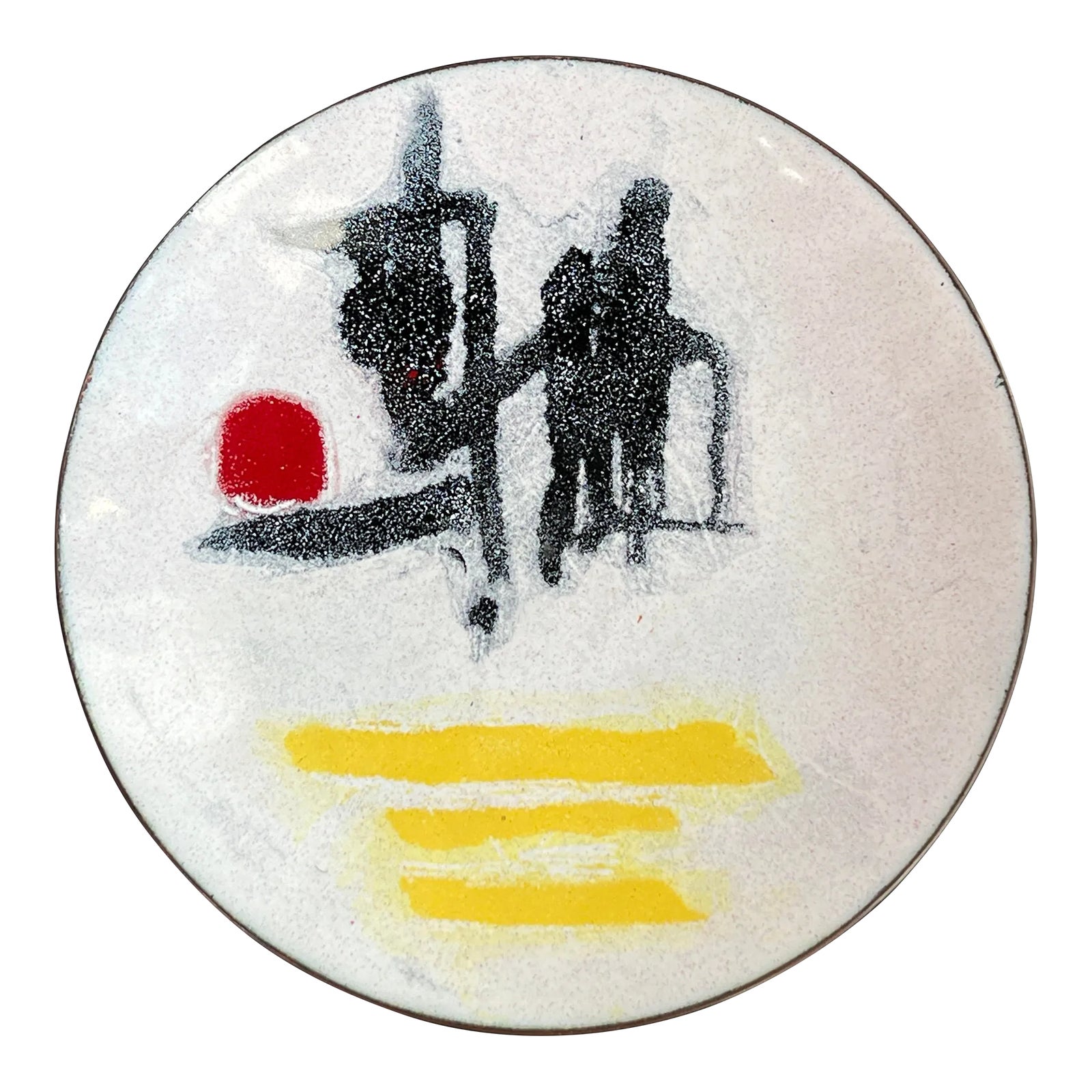 Vintage C.1960's Japanese Style Enamel on Copper Trinket Dish