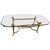 Jansen Octagon Glass Top Coffee Table, Solid Brass, Rama Head, Hollywood Regency For Sale - Image 4 of 8