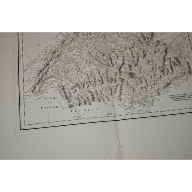 Paper 1781 General Map of Switzerland by Clermont Geographer For Sale - Image 7 of 11