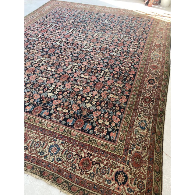 Early 20th Century Lattice Pattern Antique Feraghan Rug - 10.2 X 12.10 For Sale - Image 5 of 12