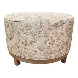 Norwalk Abstract Modern Large Black and White Round Fulton Ottoman