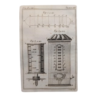 Antique Engraving, c.1780 — Mechanical Music Box Diagram, J. Lodge (1753–1796) For Sale