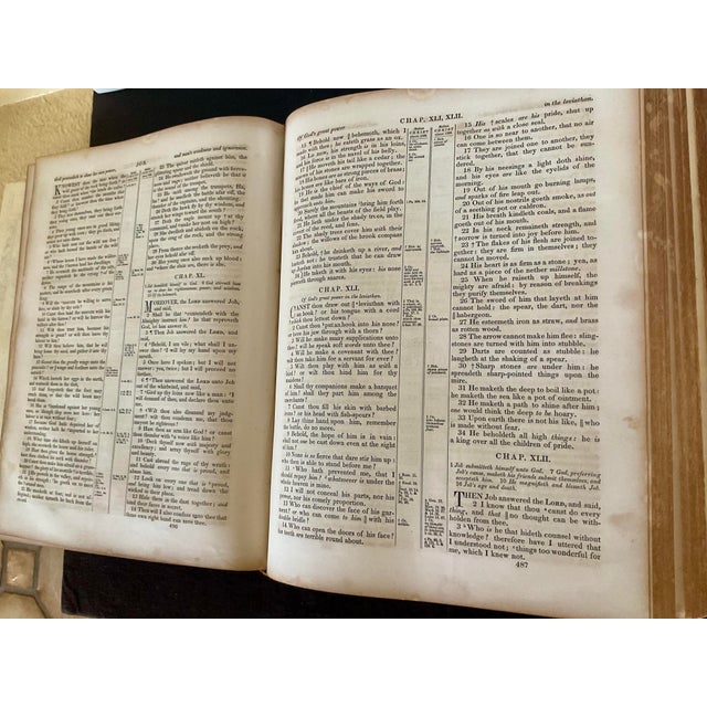 Mid 19th Century Holy Bible With a Leather Embossed Binding/Cover Circa 1851 For Sale - Image 9 of 12