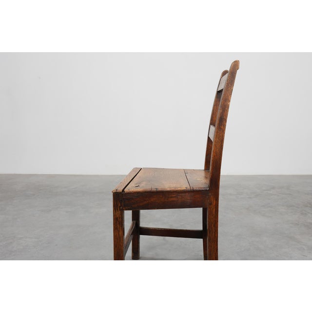 Wood Antique Late 19th Century Oak Side Chair, Belgium For Sale - Image 7 of 17