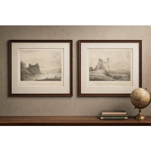 After Alex Callander & F. Nicholson, Castle & Ruins, 1811, Etchings, Set of 2 For Sale - Image 4 of 9