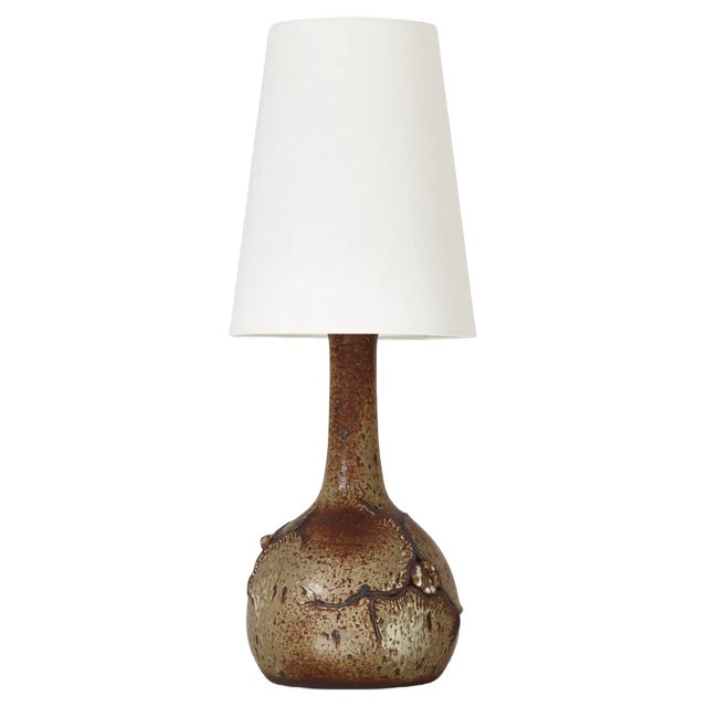 Large Danish Modern Earth Colors Ceramic Floor Lamp attributed to Still Keramik, 1960s For Sale