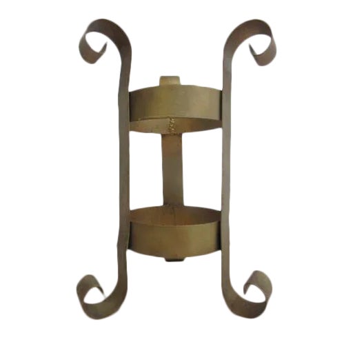 Vintage French Regency Wrought Iron Umbrella Stand For Sale