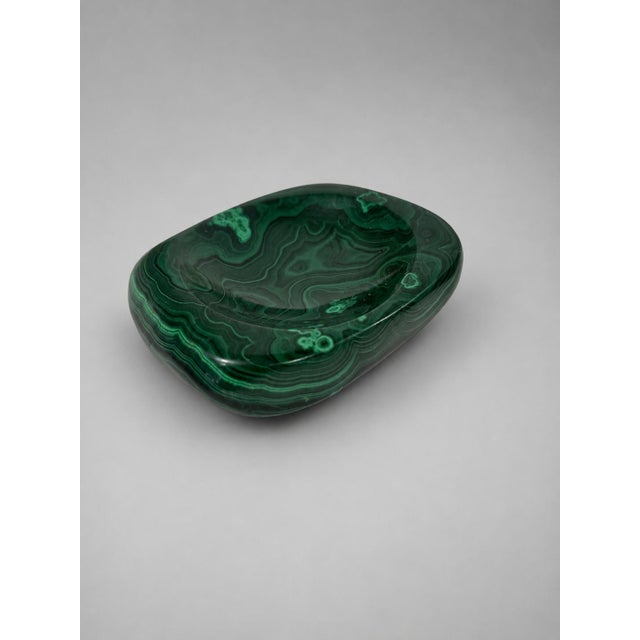 Pair of Carved and Polished Malachite Vide-Poches, or Ash Trays Circa 1960 For Sale - Image 4 of 8