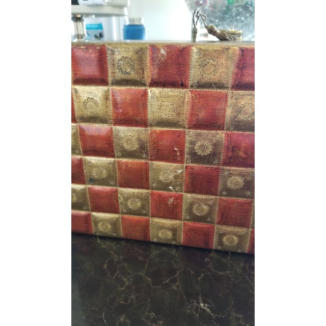 Gold Vintage Florentine Box With Key For Sale - Image 8 of 10