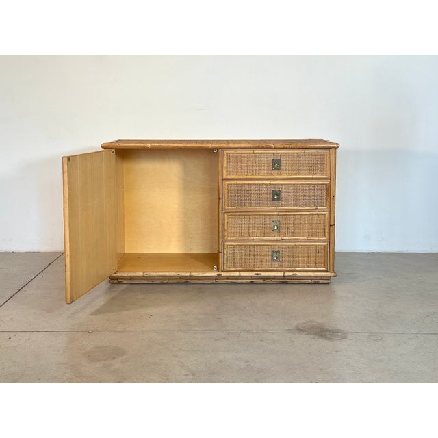 Mid-Century Modern Wicker and Bamboo Sideboard by Dal Vera, 1970s For Sale - Image 3 of 8