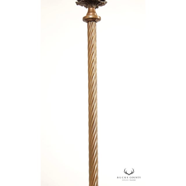 John Richard Collection Brass Columnar Floor Lamp For Sale - Image 9 of 12