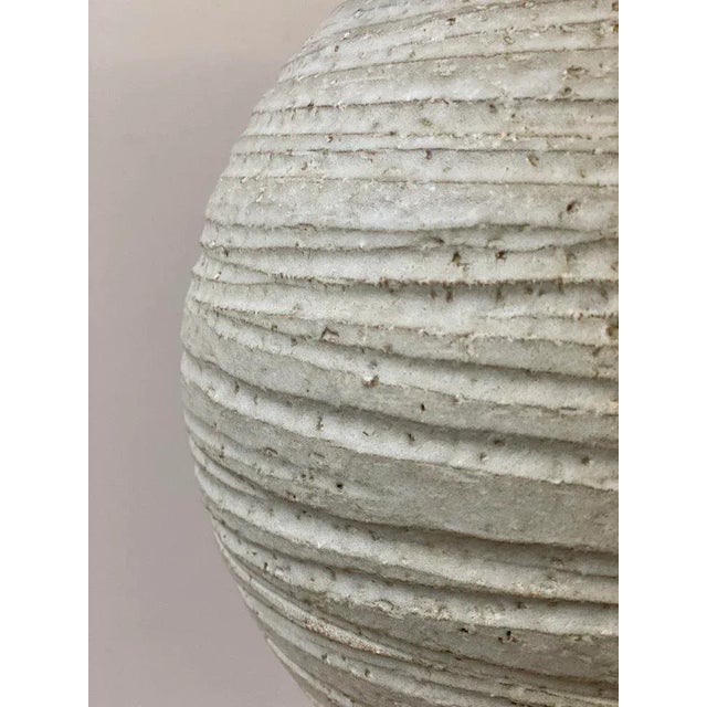 Greige Vintage Bulbous Greige Pietra Decor Series Textured Terracotta Lamp by Bitossi for Raymor, Circa 1950s For Sale - Image 8 of 13